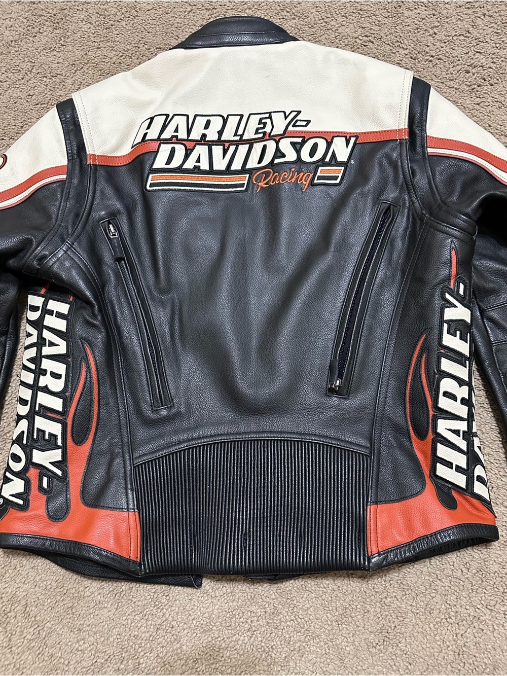 Harley-Davidson Screamin Eagle Racing Genuine Leather Jacket WOMENS LG - Picture 10 of 16